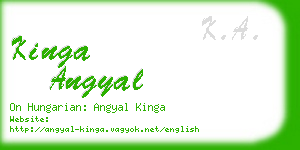 kinga angyal business card